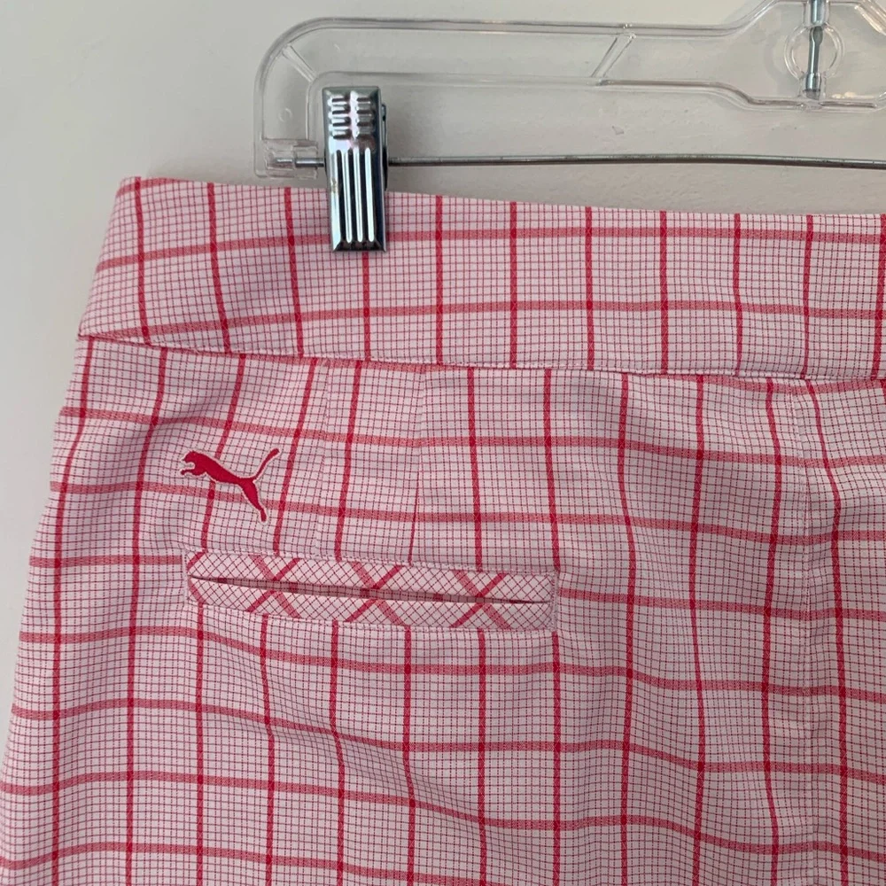 Puma Pink Sporty Checked Skort Size 12 Tennis Golf